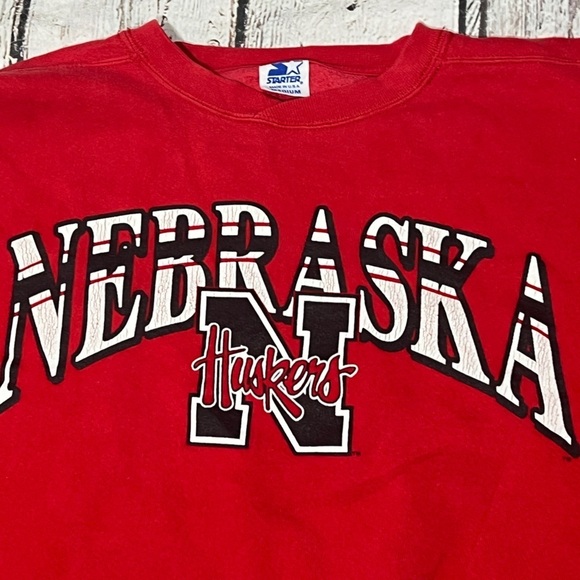 Vintage Nebraska Cornhuskers 1990s Starter NCAA College Football Sweatshirt - Picture 4 of 5